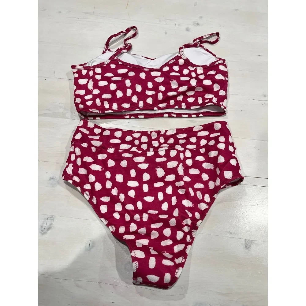 Bikini NEW W TAGS! Pink with white‎ spots size medium
